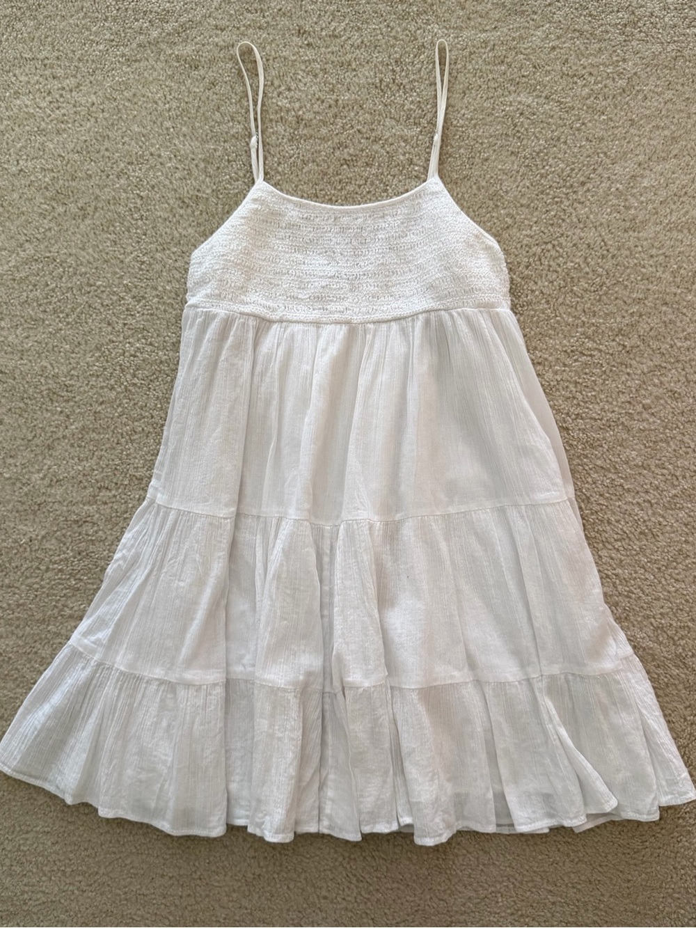 Zara white 100% cotton babydoll dress - size S